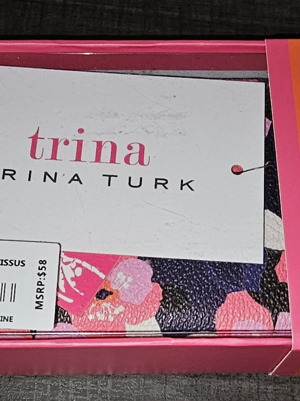 Trina Turk Pink Floral Zip Around Small Wallet-Vegan Leather
